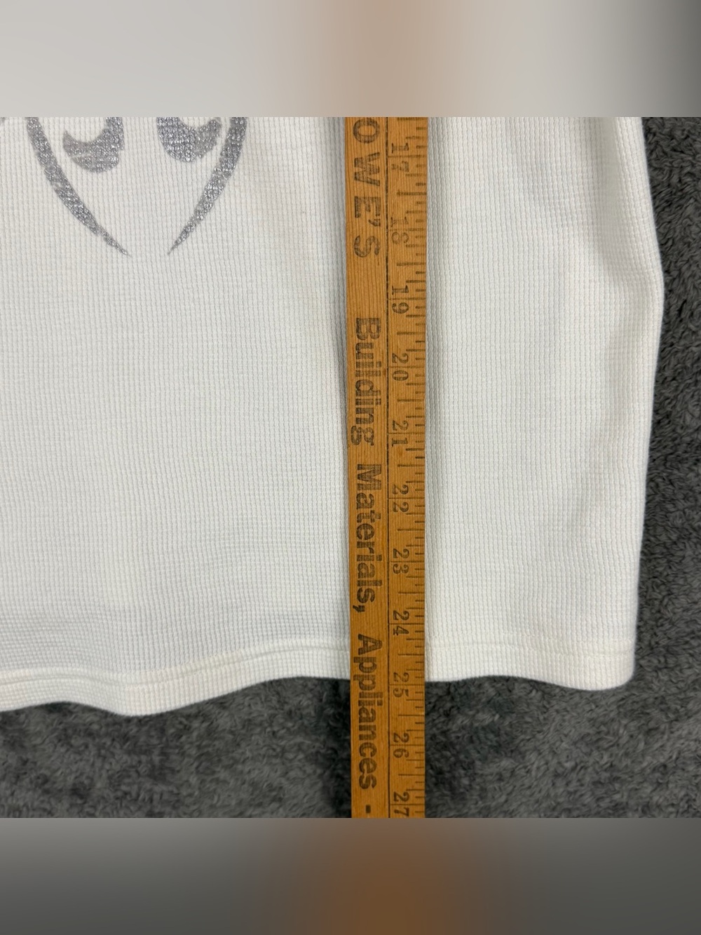 Harley Davidson White Cream Waffle Lace Up Skull Thermal Hoodie Women's Large - Picture 15 of 15